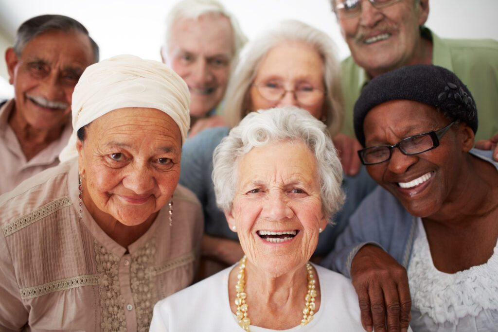 A group of seniors smiling together